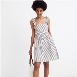 Madewell Striped Ruffle-Strap Empire Dress